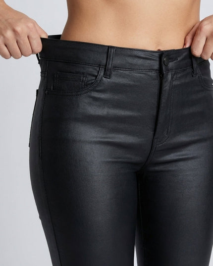 Slim Fit Leather Pants Nero - Notorious