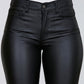 Slim Fit Leather Pants Nero - Notorious