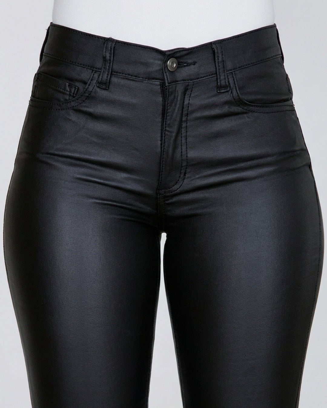 Slim Fit Leather Pants Nero - Notorious
