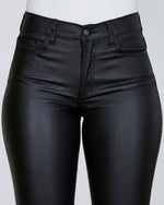 Slim Fit Leather Pants Nero - Notorious