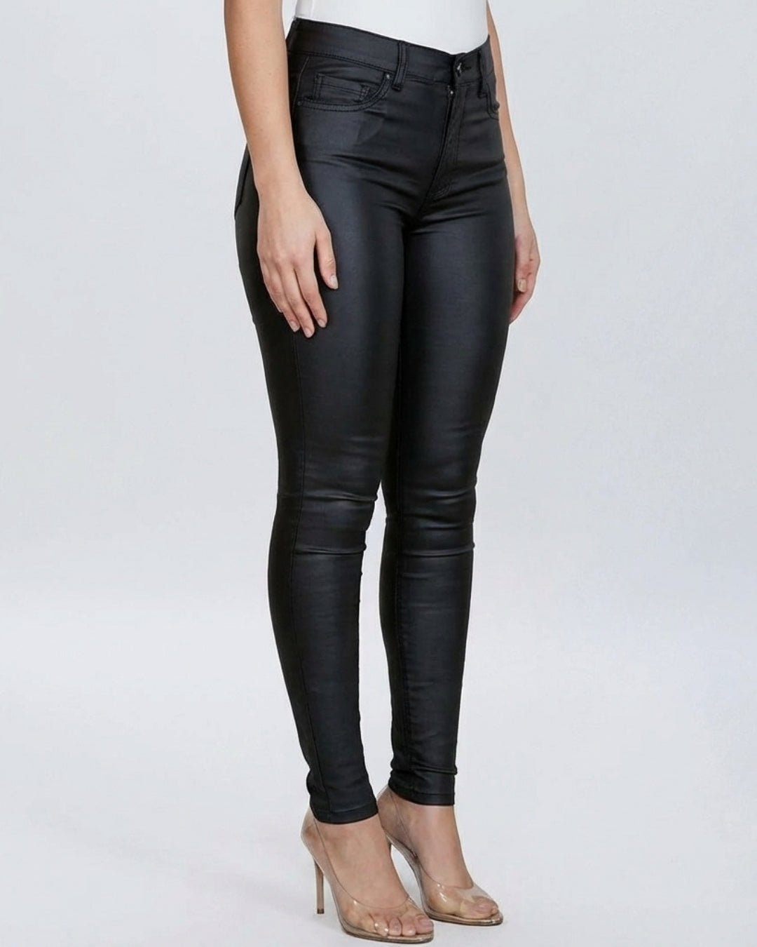 Slim Fit Leather Pants Nero - Notorious