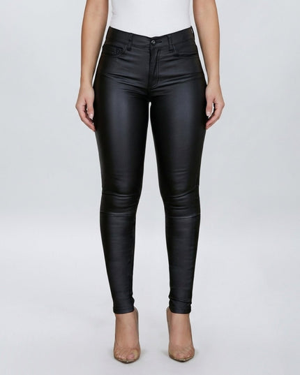 Slim Fit Leather Pants Nero - Notorious