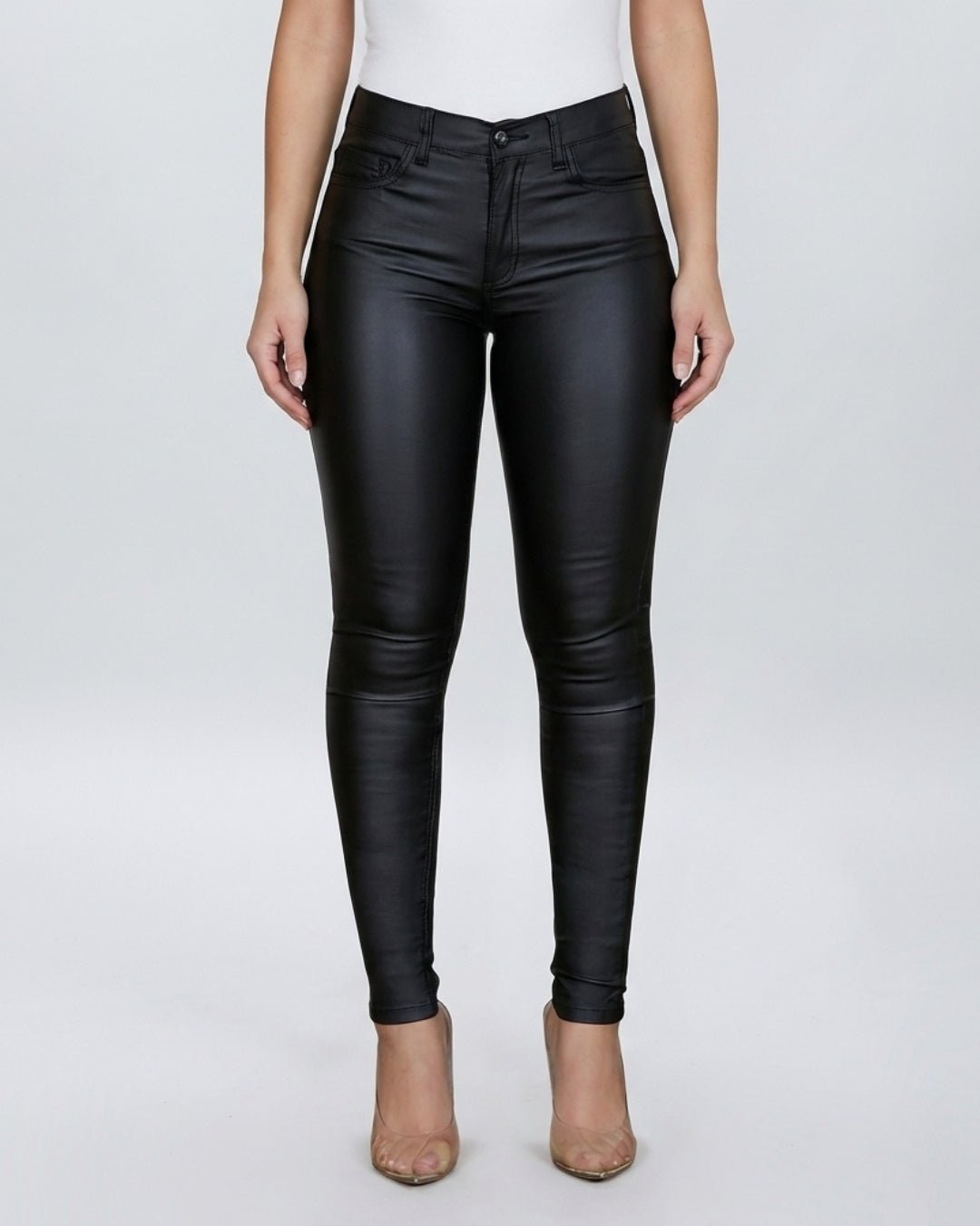 Slim Fit Leather Pants Nero - Notorious