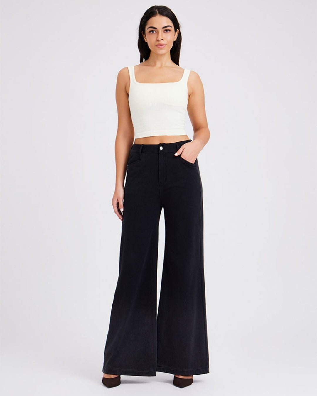 Wide Fade Jeans Nero - Notorious