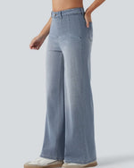 Wide Leg Casual Jeans Azzurro - Notorious