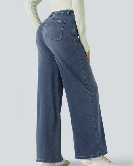 Wide Leg Casual Jeans Blu - Notorious