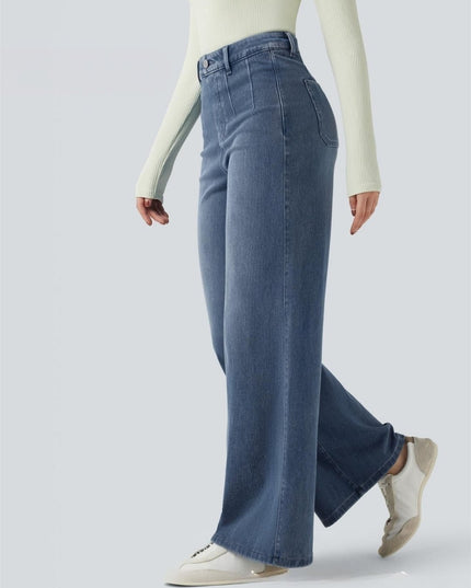 Wide Leg Casual Jeans Blu - Notorious