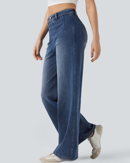 Wide Leg Casual Jeans Blu Scuro - Notorious