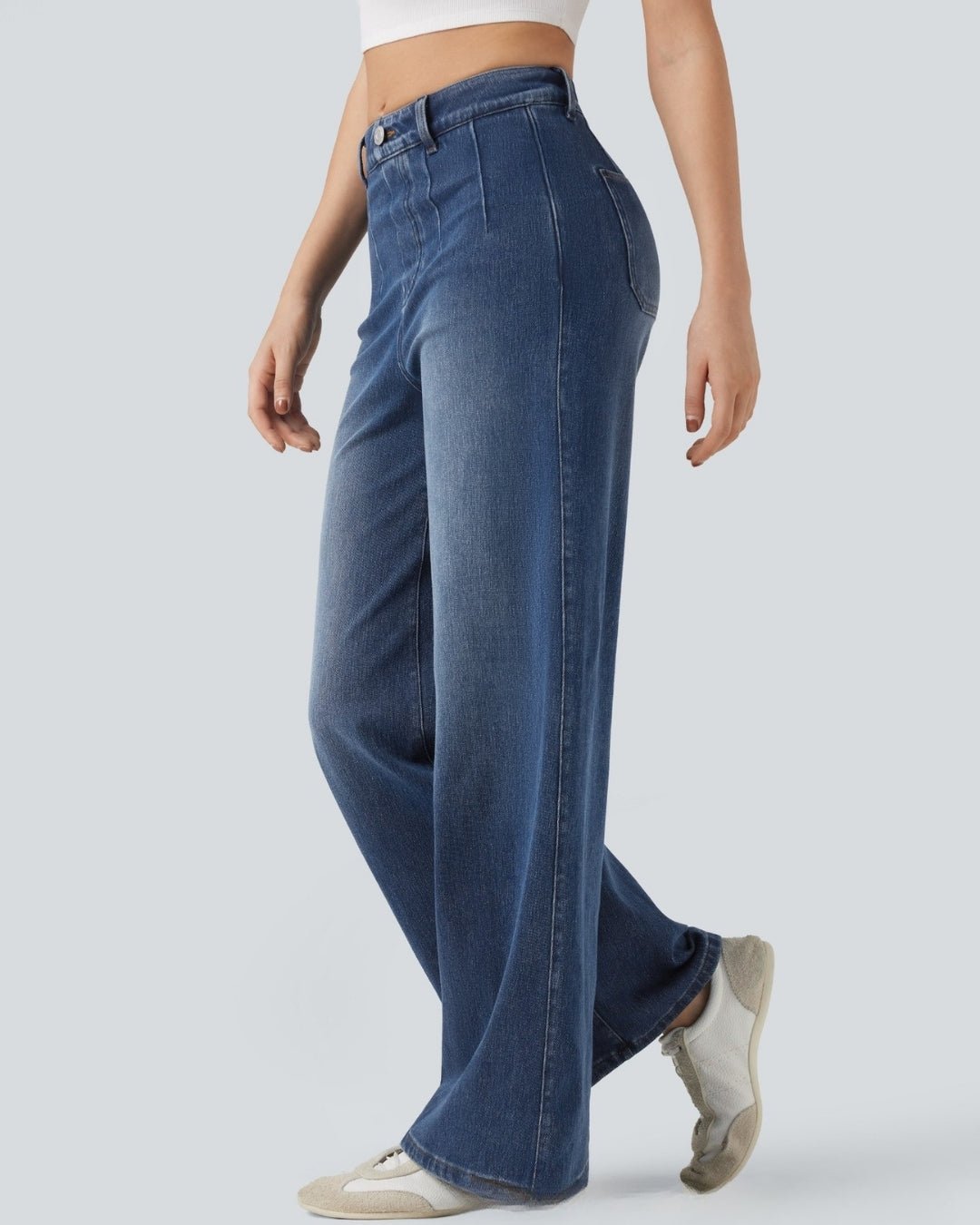 Wide Leg Casual Jeans Blu Scuro - Notorious