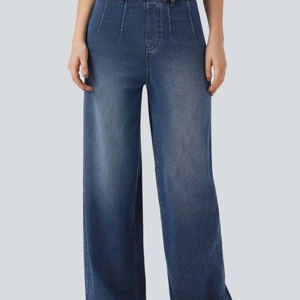 Wide Leg Casual Jeans Blu Scuro - Notorious
