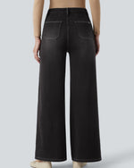 Wide Leg Casual Jeans Nero - Notorious