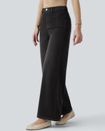 Wide Leg Casual Jeans Nero - Notorious